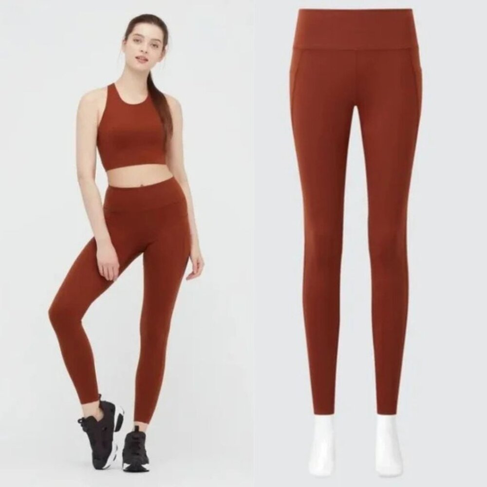 Uniqlo - AIRism Active Leggings w/ UV Protection #434215 - Size Small | Red Rust